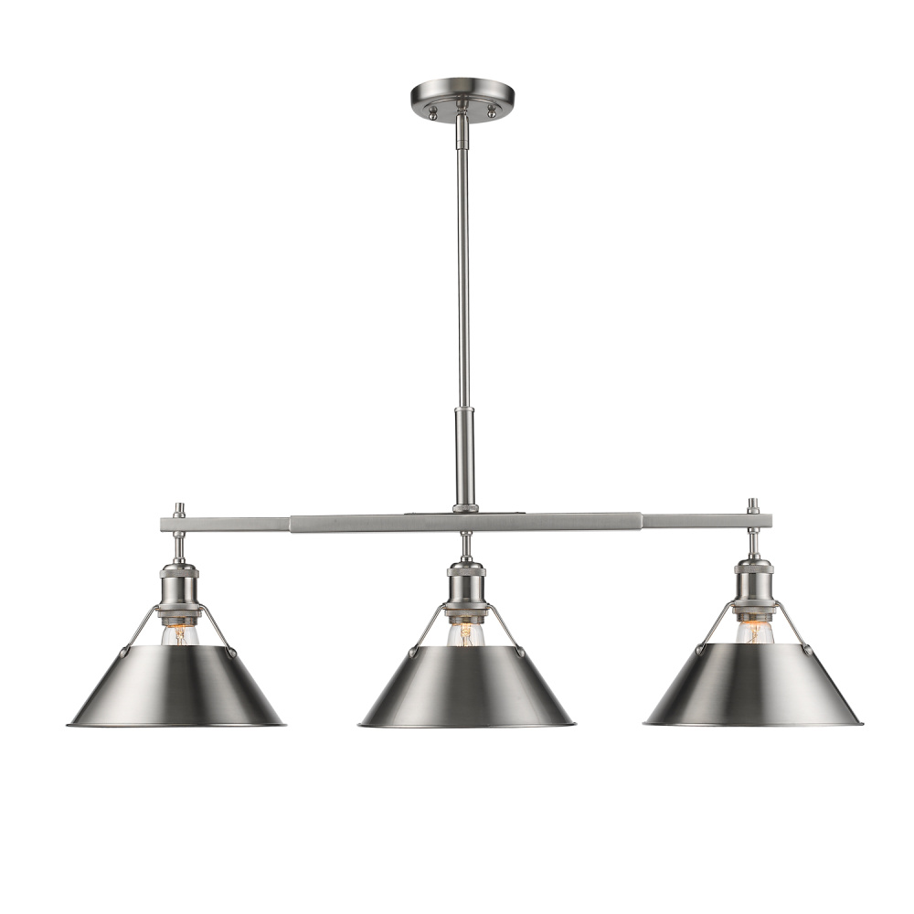 Yep by Golden Lighting Orwell 3-light Island Light in Pewter
